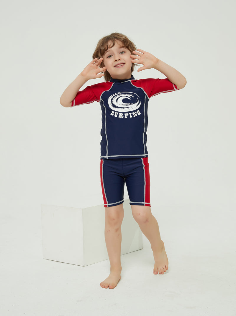 Boys Block Colour Two Piece Swim Set Junior