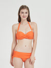 Ruched High Waisted Criss Cross Bikini Set